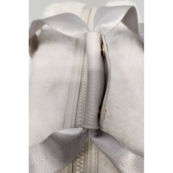 Cynthia Rowley Duffle Ivory Cream Fur Adjustable Removable Crossbody Strap - Picture 8 of 14